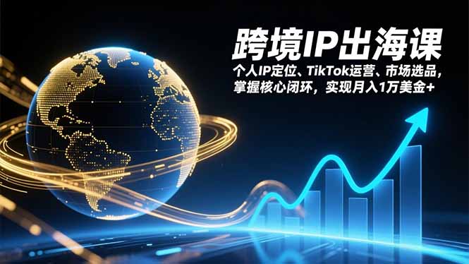 跨境IP出海课，个人IP定位、TikTok运营、市场选品，掌握核心闭环，实现月入1万美金+-好耶资源