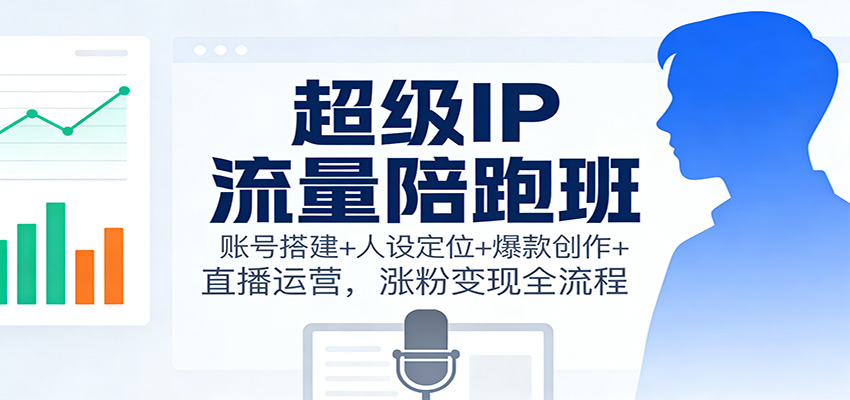 超级IP流量陪跑班：账号搭建+人设定位+爆款创作+直播运营，涨粉变现全流程-好耶资源