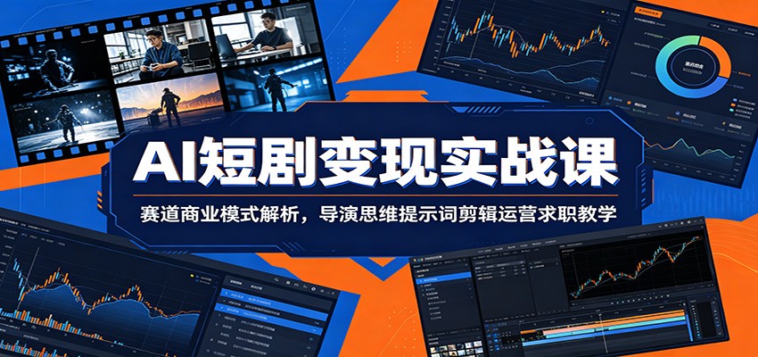 AI短剧变现实战课：赛道商业模式解析，导演思维提示词剪辑运营求职教学-好耶资源