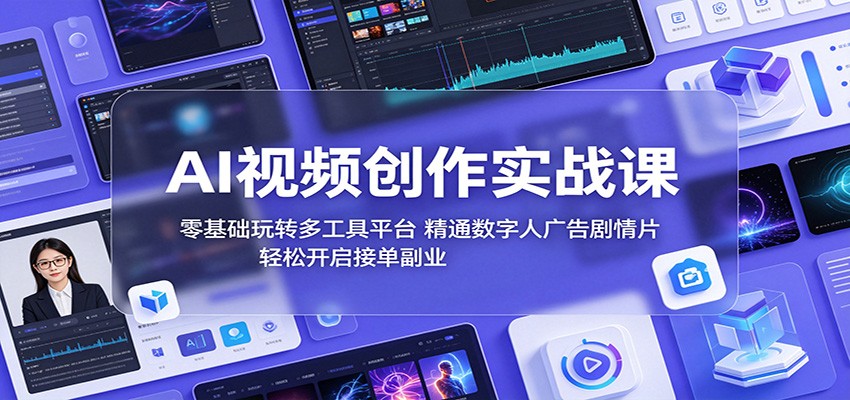 AI视频创作实战课：零基础玩转多工具平台，精通数字人广告、剧情片，轻松开启接单副业-好耶资源