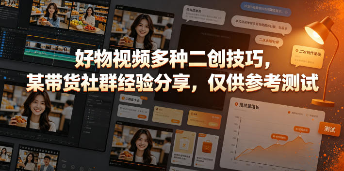 好物视频多种二创技巧,某带货社群经验分享,仅供参考测试-好耶资源