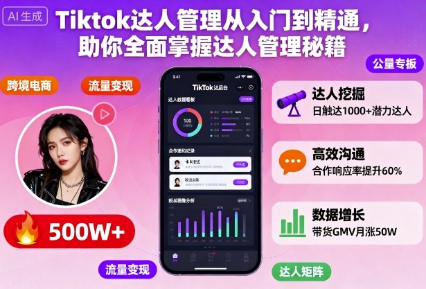 Tiktok达人管理从入门到精通，助你全面掌握达人管理秘籍-好耶资源