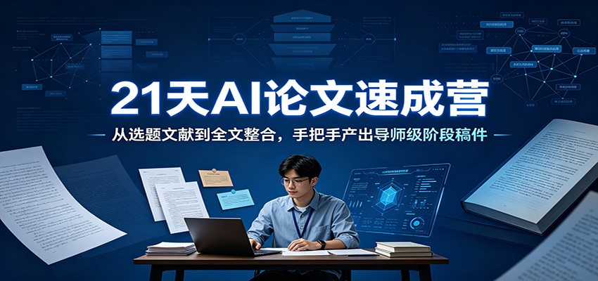 21天AI论文速成营：从选题文献到全文整合，手把手产出导师级阶段稿件-好耶资源