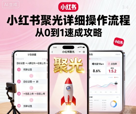 小红书聚光详细操作流程，小红书聚光从0到1速成攻略-好耶资源