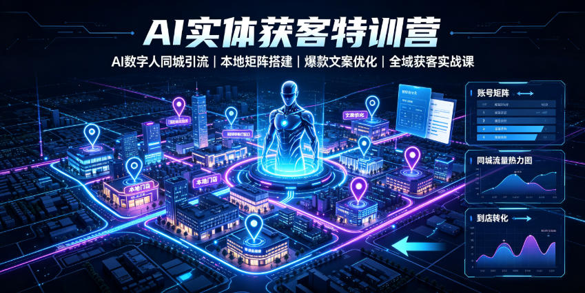 AI实体获客特训营|AI数字人同城引流、本地矩阵搭建、爆款文案优化全域获客实战课-好耶资源