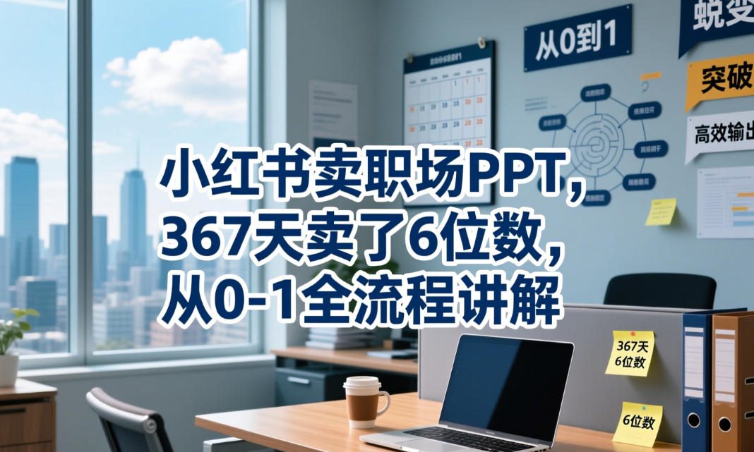 小红书卖职场PPT，367天卖了6位数，从0-1全流程讲解-好耶资源