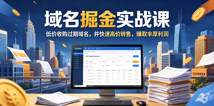 域名交易掘金实战课，低价收购过期域名，并快速高价转售，賺取丰厚利润【原创双语字幕】-好耶资源
