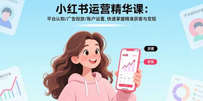 小红书运营精华课-更新：平台认知/广告投放/账户设置,快速掌握精准获客与变现-好耶资源