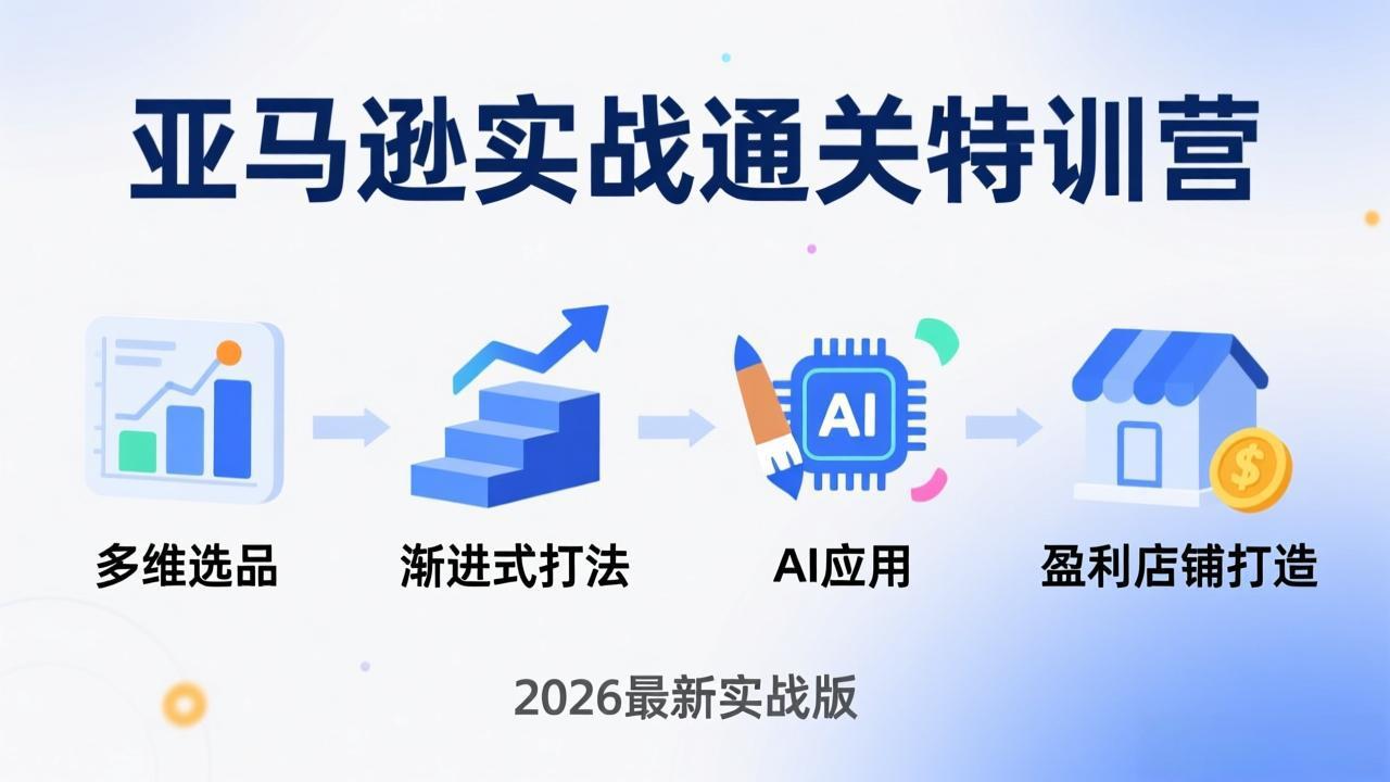 亚马逊实战通关特训营：2026年3月更新，多维选品+渐进式打法+AI应用，从0到1打造盈利店铺-好耶资源