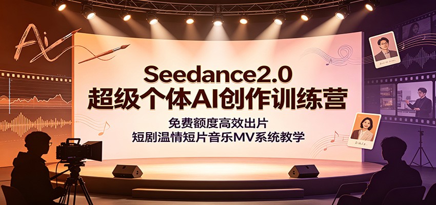 Seedance2.0超级个体AI创作训练营：免费额度高效出片，短剧温情短片音乐MV系统教学-好耶资源