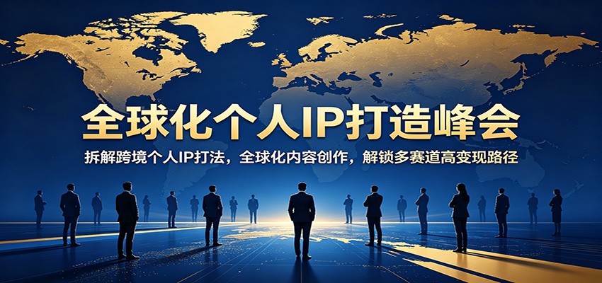 全球化个人IP打造峰会：拆解跨境个人IP打法，全球化内容创作，解锁多赛道高变现路径-好耶资源
