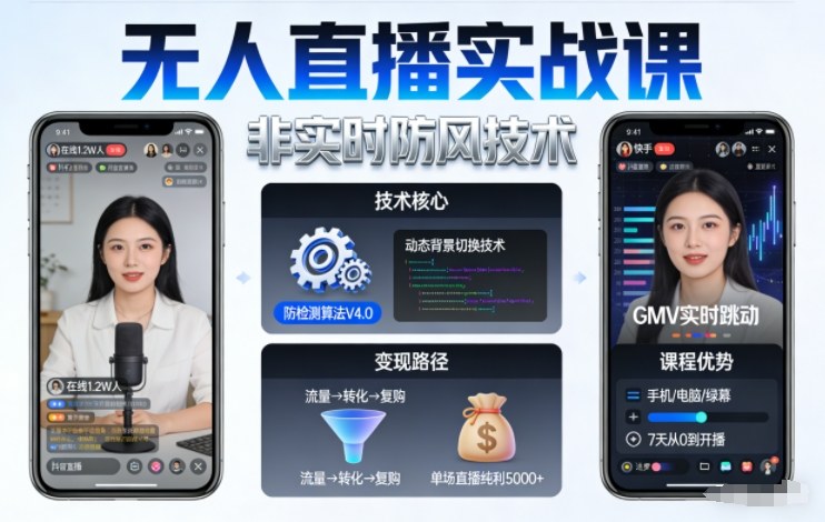 宝子哥无人直播实战课,非实时防风技术,聚焦抖音快手等平台直播带货,轻松开启直播变现之路(更新2026年08月06日)-好耶资源