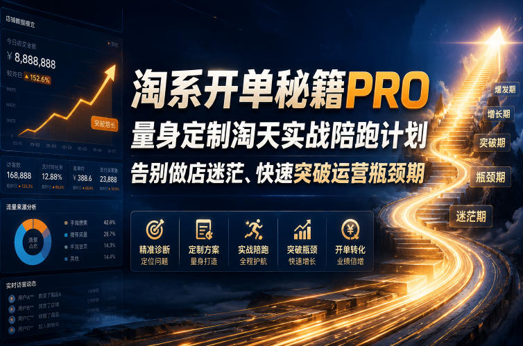 淘系开单秘籍PRO,量身定制淘天实战陪跑计划,告别做店迷茫、快速突破运营瓶颈期(20260715)-好耶资源