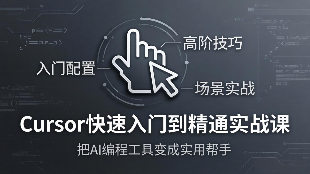 Cursor快速入门到精通实战课：入门配置+高阶技巧+场景实战，把AI编程工具变成实用帮手-好耶资源