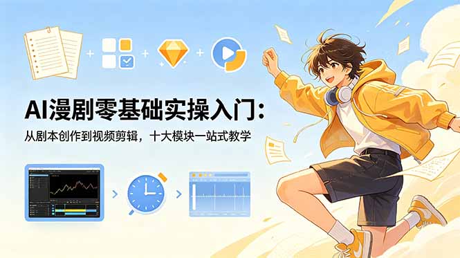 AI漫剧零基础实操入门:从剧本创作到视频剪辑,十大模块一站式教学-好耶资源