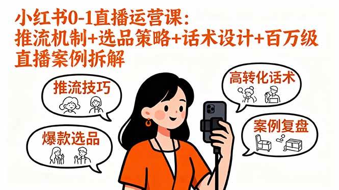 (16002期)小红书0-1直播运营课:推流机制+选品策略+话术设计+百万级直播案例拆解-好耶资源
