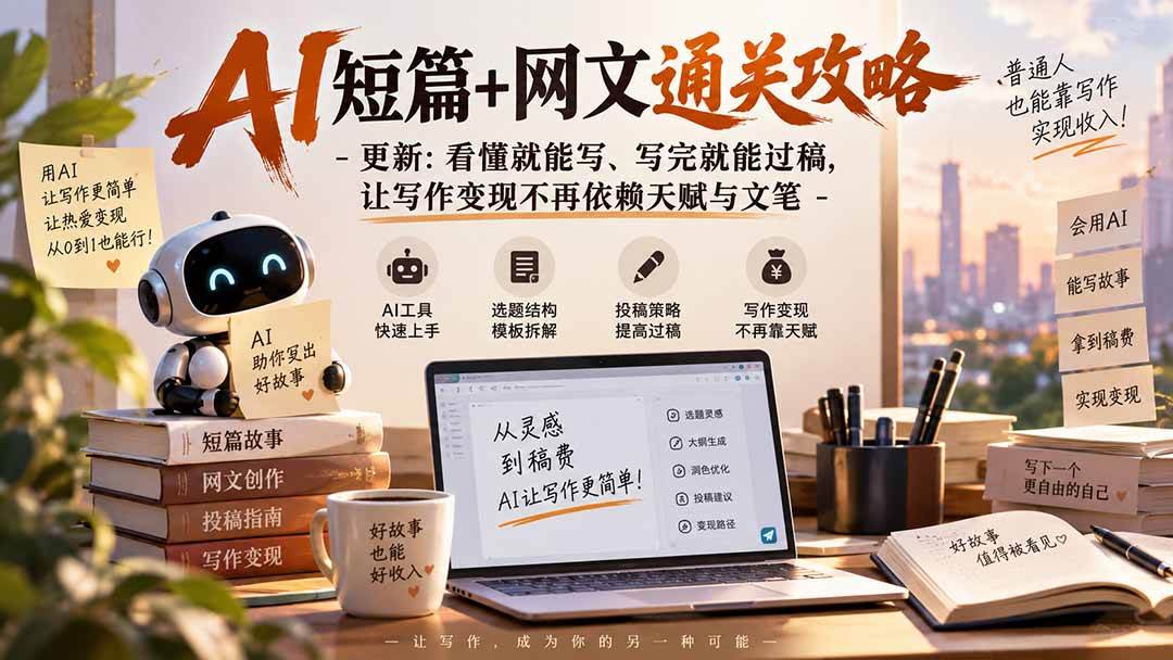 （20578期）AI短篇+网文通关攻略-更新0921：看懂就能写、写完就能过稿，让写作变现不再依赖天赋与文笔-好耶资源