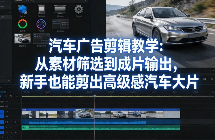 汽车广告剪辑教学:从素材筛选到成片输出,新手也能剪出高级感汽车大片-好耶资源