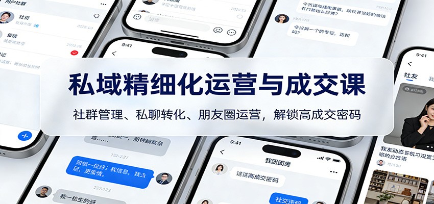 私域精细化运营与成交课:社群管理、私聊转化、朋友圈运营,解锁高成交密码-好耶资源