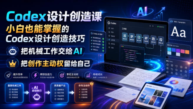 Codex设计创造课,小白也能掌握的Codex设计创造技巧,把机械工作交给AI,把创作主动权留给自己-好耶资源