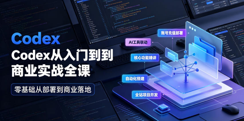 Codex从入门到商业实战全课|账号充值部署、AI工具联动、核心功能精讲、自动化搭建、全站项目开发零基础教程-好耶资源