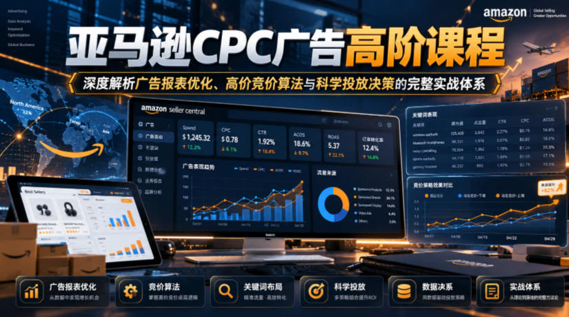 亚马逊CPC广告高阶课程,深度解析广告报表优化、高价竞价算法与科学投放决策的完整实战体系-好耶资源