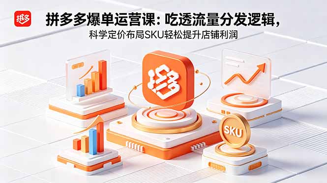 拼多多爆单运营实战课:吃透流量分发逻辑,科学定价布局SKU轻松提升店铺利润-好耶资源