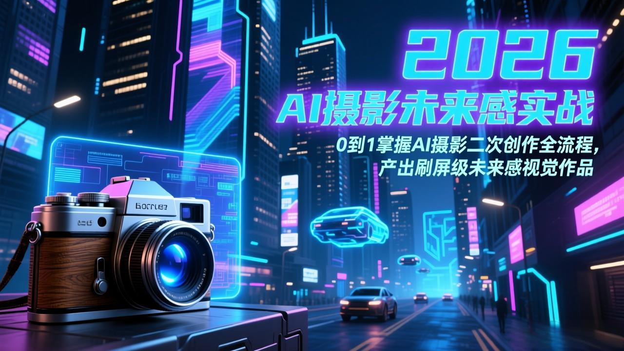 2026 AI摄影未来感实战：0到1掌握AI摄影二次创作全流程，产出刷屏级未来感视觉作品-好耶资源