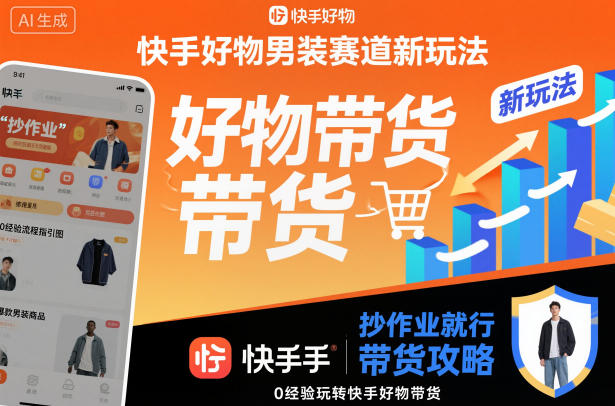 快手好物男装赛道新玩法，抄作业就行，0经验玩转快手好物带货-好耶资源