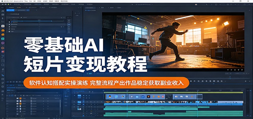 零基础AI短片变现教程：软件认知搭配实操演练，完整流程产出作品稳定获取副业收入-好耶资源