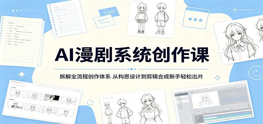 AI漫剧系统创作课：拆解全流程创作体系，从构思设计到剪辑合成新手轻松出片-好耶资源