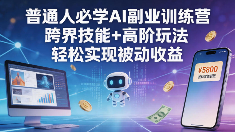 普通人必学AI副业训练营跨界技能+高阶玩法轻松实现被动收益-好耶资源