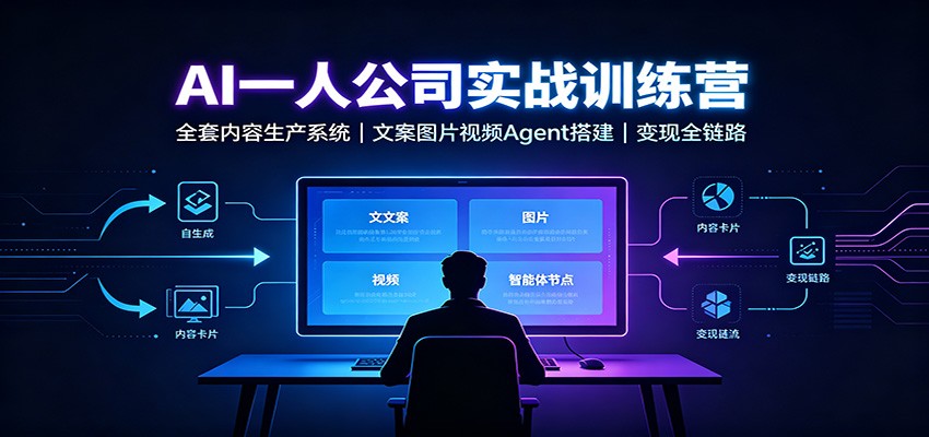 AI创作一人公司实战训练营：全套内容生产系统，文案图片视频Agent搭建变现全链路-好耶资源