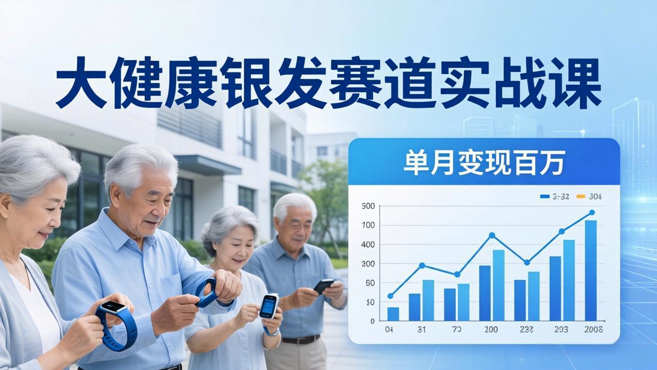 大健康银发赛道实战课:拆解视频号线索型 IP 单月变现百万逻辑,教你精准获客高效变现-好耶资源