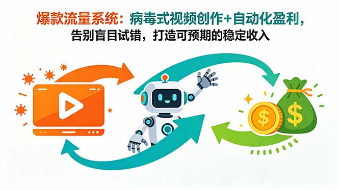 爆款流量系统:病毒式视频创作+自动化盈利,告别盲目试错,打造可预期的稳定收入-好耶资源