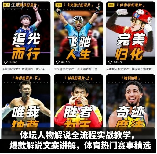体坛人物解说全流程实战教学，爆款解说文案讲解，体育热门赛事精选-好耶资源