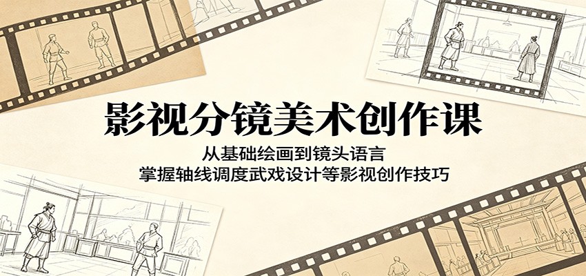 影视分镜美术创作课：从基础绘画到镜头语言，掌握轴线调度武戏设计等影视创作技巧-好耶资源