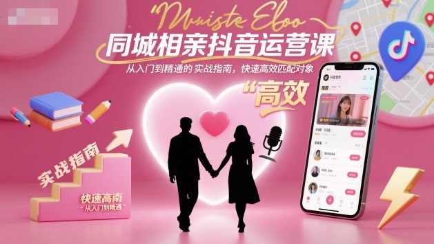 同城相亲抖音运营课，从入门到精通的实战指南，快速高效匹配对象-好耶资源