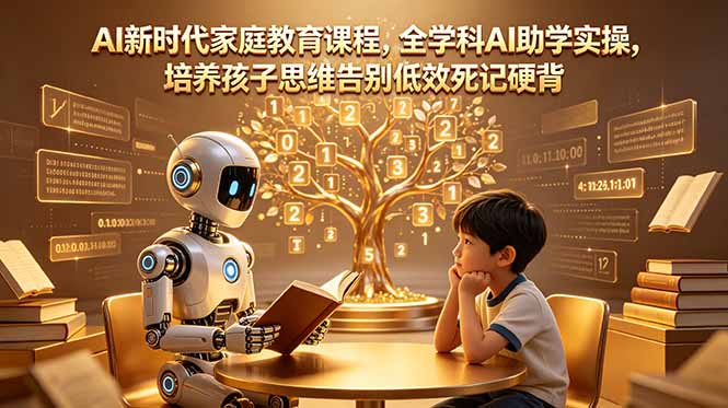 AI新时代家庭教育课程,全学科AI助学实操,培养孩子思维告别低效死记硬背-好耶资源