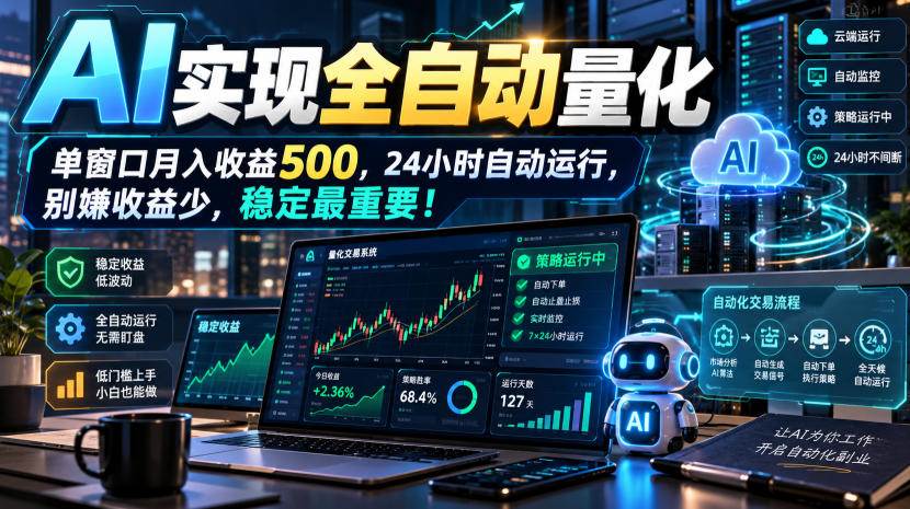 (21163期)AI全自动量化项目,长期稳定可落地,0门槛躺赚稳定项目!-好耶资源