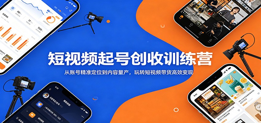 短视频起号创收训练营：从账号精准定位到内容量产，玩转短视频带货高效变现-好耶资源
