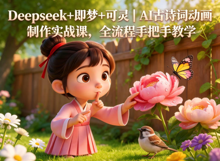 Deepseek+即梦+可灵｜AI古诗词动画制作实战课，全流程手把手教学-好耶资源
