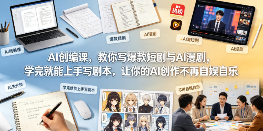 AI创编课，教你写爆款短剧与AI漫剧，学完就能上手写剧本，让你的AI创作不再自娱自乐(更新0521)-好耶资源