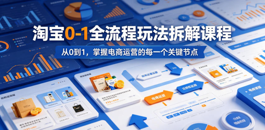 淘宝0-1全流程玩法拆解课程，从0到1，掌握电商运营的每一个关键节点-好耶资源