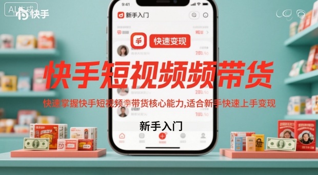 快手短视频带货，快速掌握快手短视频带货核心能力，适合新手快速上手变现-好耶资源