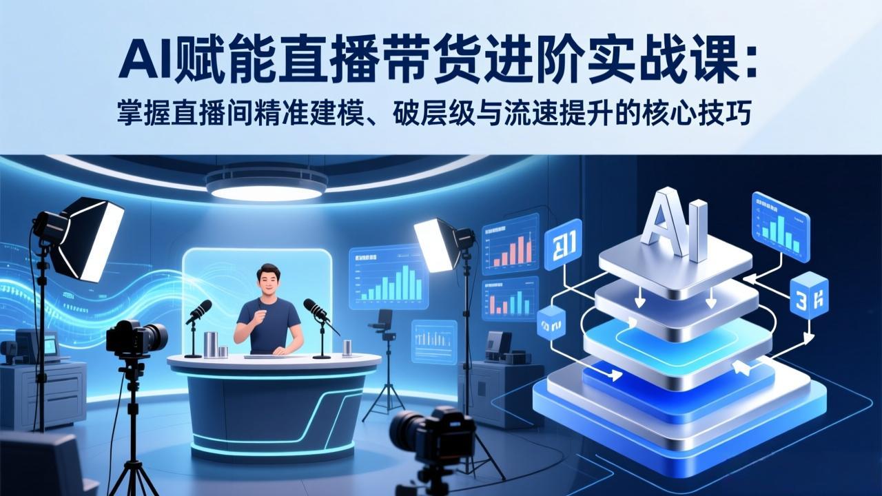 AI赋能直播带货进阶实战课:掌握直播间精准建模、破层级与流速提升的核心技巧-好耶资源