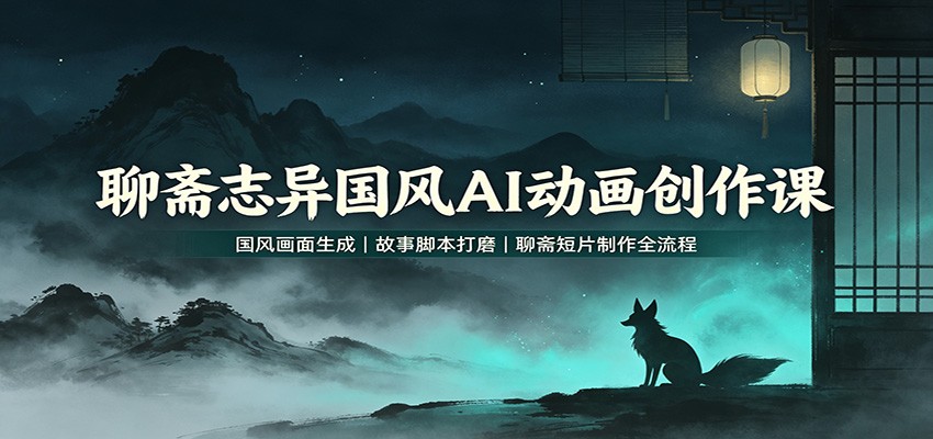 聊斋志异国风AI动画创作课:国风画面生成,故事脚本打磨,聊斋短片制作全流程-好耶资源