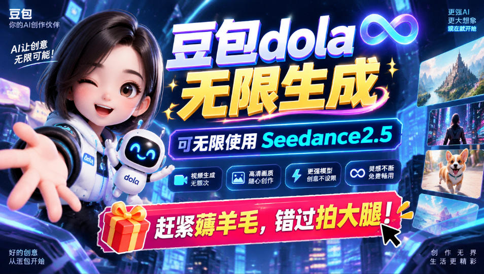 1029最新豆包dola无限生成技术，可以无限生成sseedance2.5，赶紧薅羊毛，和谐拍大腿-好耶资源