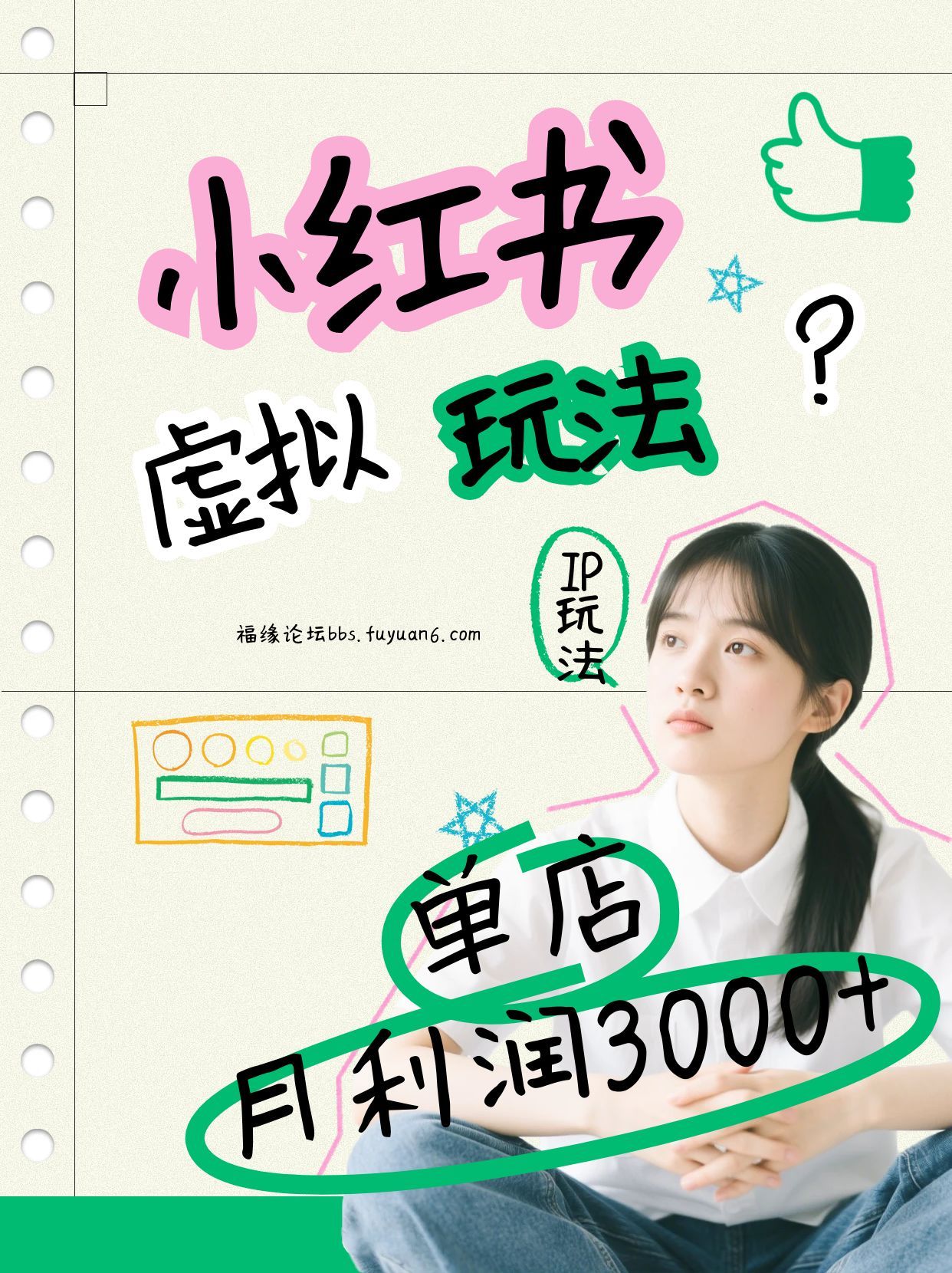 小红书虚拟玩法(铺货流和单品玩法),单店月利润3000+,IP打法+原创商品(0违规)-好耶资源