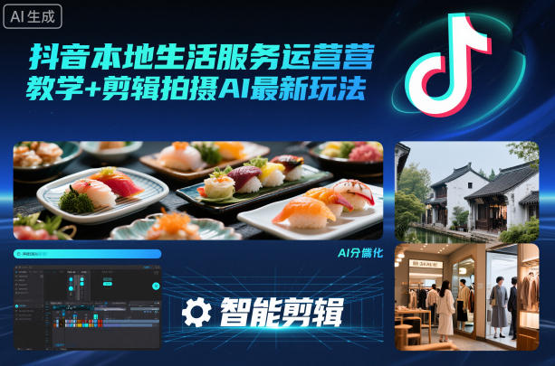 抖音本地生活服务运营教学+剪辑拍摄AI最新玩法-好耶资源